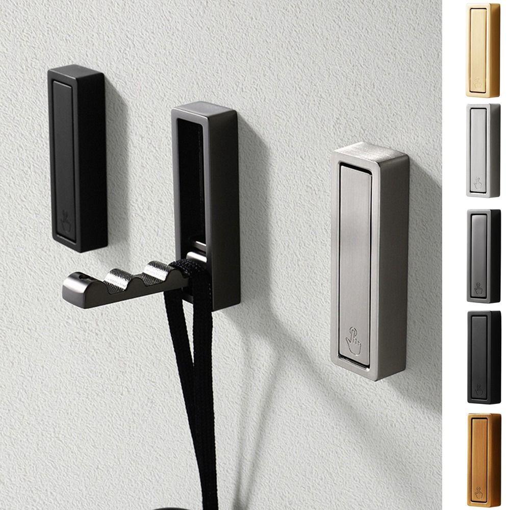 Zinc Zinc Zinc Alloy Folding Wall Hook Rustproof Matte Black Towel Hanger Multifunctional Clothes Hooks Home