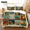 Europe City Building Bedding Set 3D Print Duvet Cover Cartoon Comforter Cover King For Kids Child Teen Boys Girls Bedroom Decor