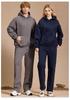Men's Fleece Sweatpants and Hoodie Set - Warm, Comfortable, Casual Wear for Autumn and Winter.