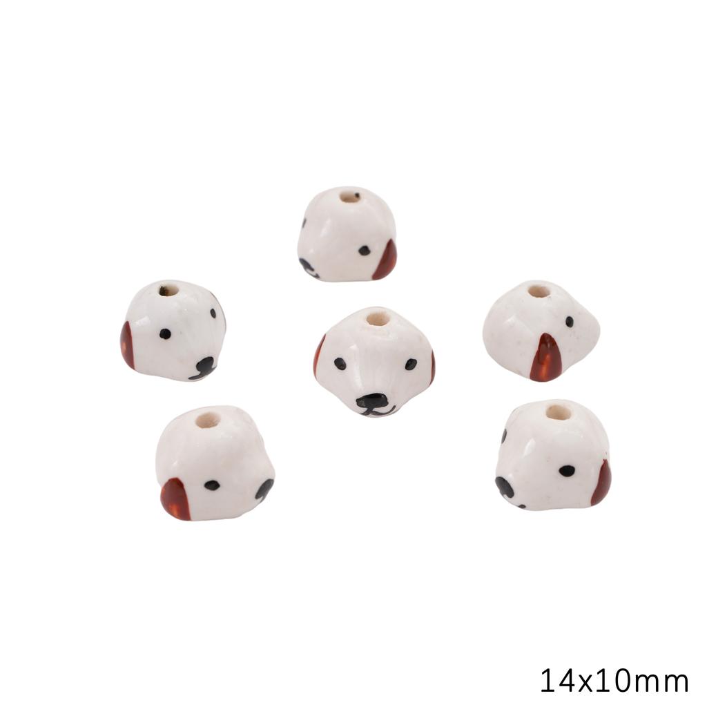 Керамические расписные бусины Собака Лиса Интервальные Рассыпные бусины для DIY Браслетов Ожерелий Изготовления Ювелирных Изделий