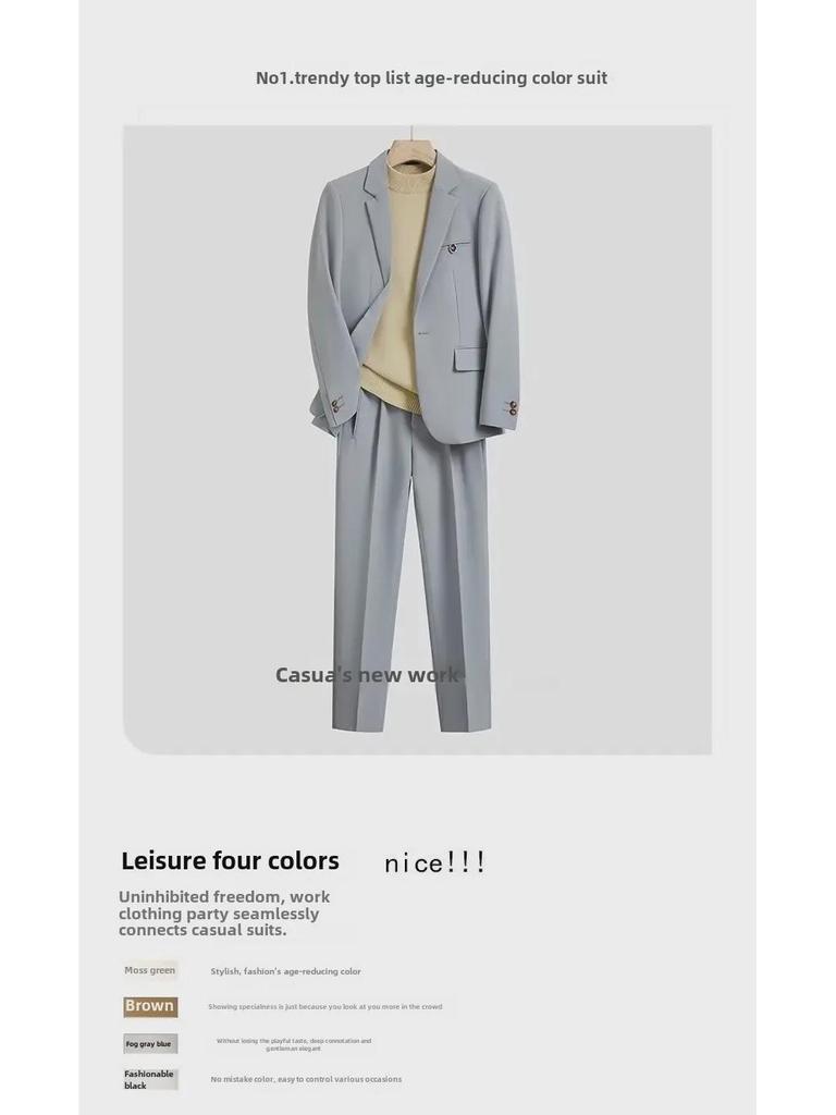 Мужские свободные повседневные костюмы в корейском стиле - высококачественные весенне-летние куртки