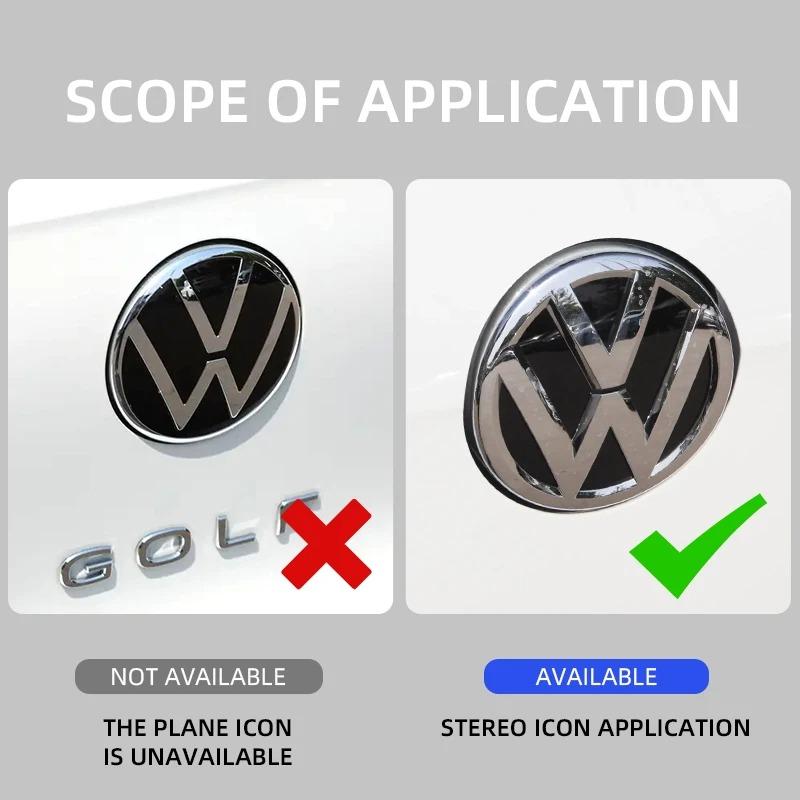 ear1 Car Logo Front Grille Rear Trunk Decoration Sticker Accessories For VW GTI Golf MK6 MK7 Polo Passat CC Tiguan T-ROC Jetta Arteon