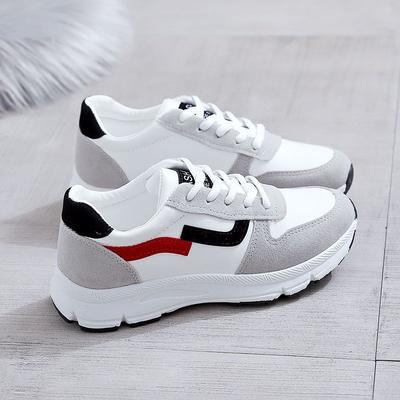 Осень новые низкие кеды маленькие белые туфли студентки легкие и универсальные спортивная мода кожаные плоские повседневные кеды