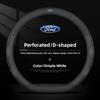 38cm Leather Car Steering Wheel Cover For Auto Steering Wheel Cover For Ford ST Line Focus Mustang Fiesta Puma Ranger Kuga MK7 FE7