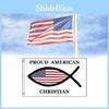 Christian American Proud Flag 3x5 Ft Fish Flag Jesus Christ Religious Symbol Usa