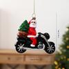 Santa Claus Motorcycle Animal Christmas Tree Plastic Pendant, Creative Christmas Ornament Props