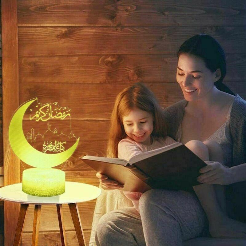 7 цветов сенсорный светодиодный ночник Ид Мубарак Рамадан лампа мусульманский ислам стол декор