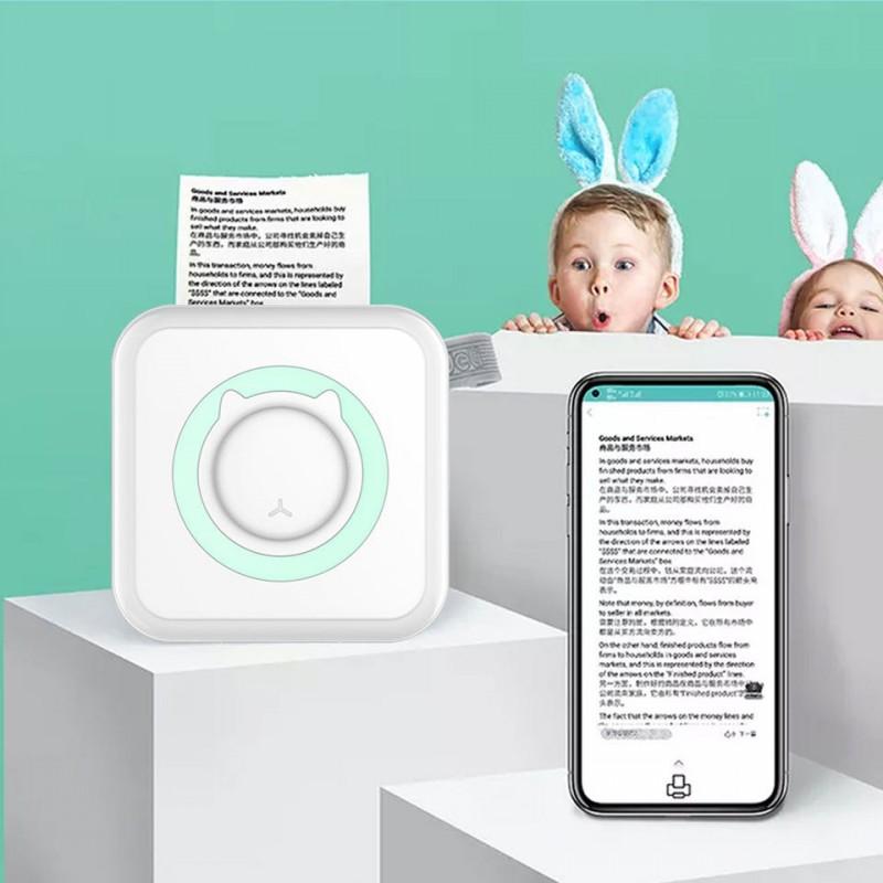 Мини Портативный Термопринтер Бумага Фото Карманная Термопечать Беспроводное BT Подключение Принтер 200dpi Фото Этикетка для iOS/Android