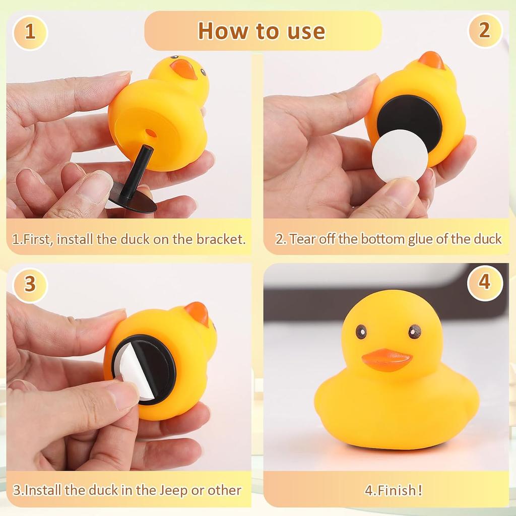 40 PCS Duck Plugs Mount With Double Sided Stickers - Holder for Car Dash Fixed Display - Gift for Car Lover for Various Rubber Ducks (Excluding