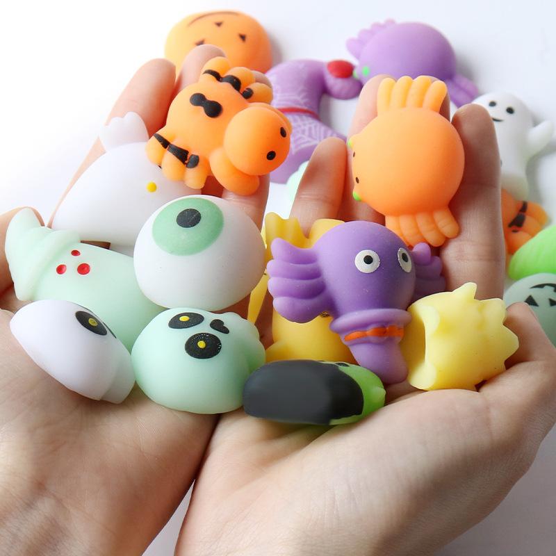 10/50Pcs Halloween Squishies Mochi Sensory Toys Soft Push Stress Relief Squeeze Toys For Kids Halloween Gifts Goodie Bag Stuffer