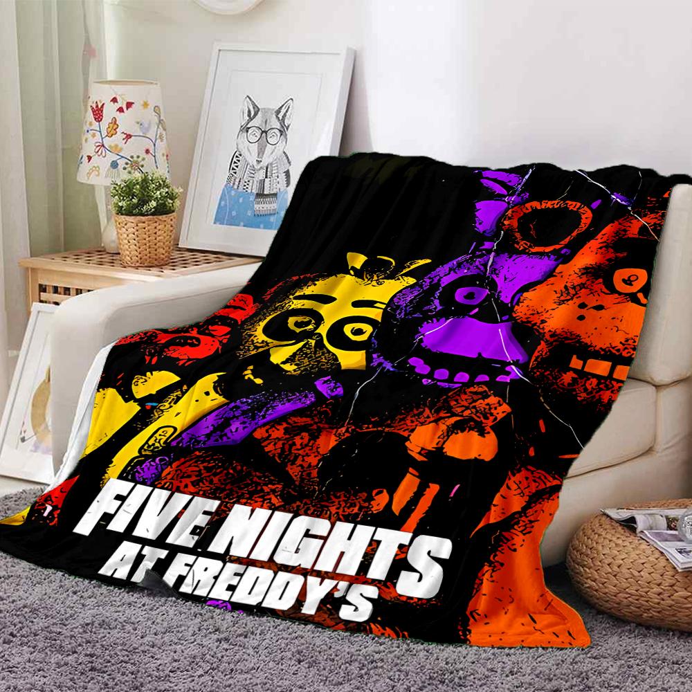 1pc Blanket - Horror game F-FNAF Freddy Print Design,Lightweight Blanket for Sofa,Bed- Soft &Warm,Gift for All Seasons