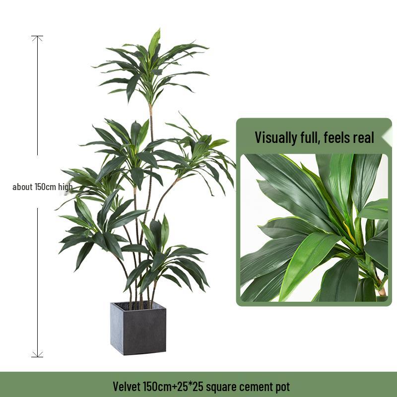 Nordic Style Green Velvet Potted Plant - High-End Indoor Bonsai Decor for Living Room