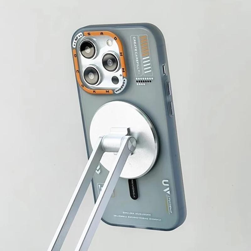 Роскошный матовый магнитный чехол для телефона iPhone 16 15 14 13 12 Pro Max Magsafe Wireless Charge металлическая кнопка защита объектива рамка крышка