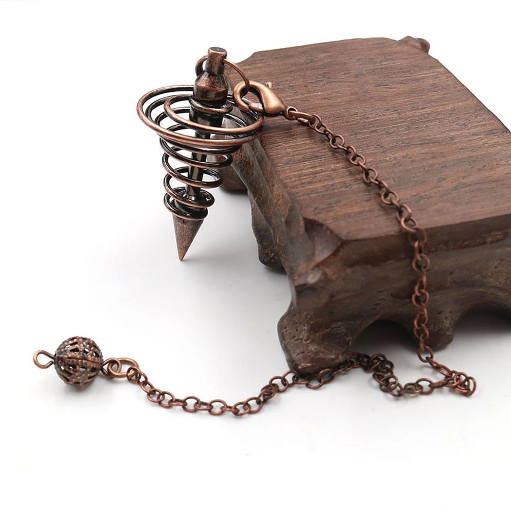 Metal Spiritual Pendulum for Divination Threaded Dowsing Pendulum Healing Pendulum Chain