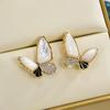 Ladies' Light Luxury Design Elegant Diamond Inlaid Zircon Butterfly Earrings Fashionable And Versatile Niche Design Earrings