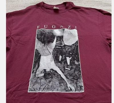 Футболка с графикой Fugazi band 90-х годов, бордовая, мужская женская винтажная