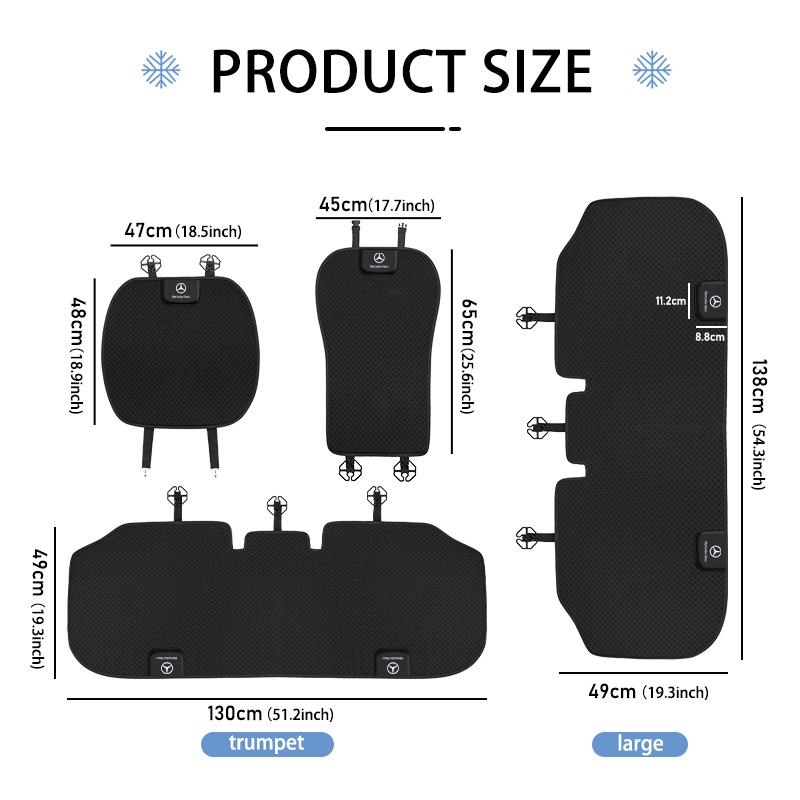 CSF1 Ice Silk Car Rear Front Seat Backrest Cushion Non-Slip Pad For Benz W211 W124 W176 W177 C180 C200 C260 C300 GLC CLE CLA