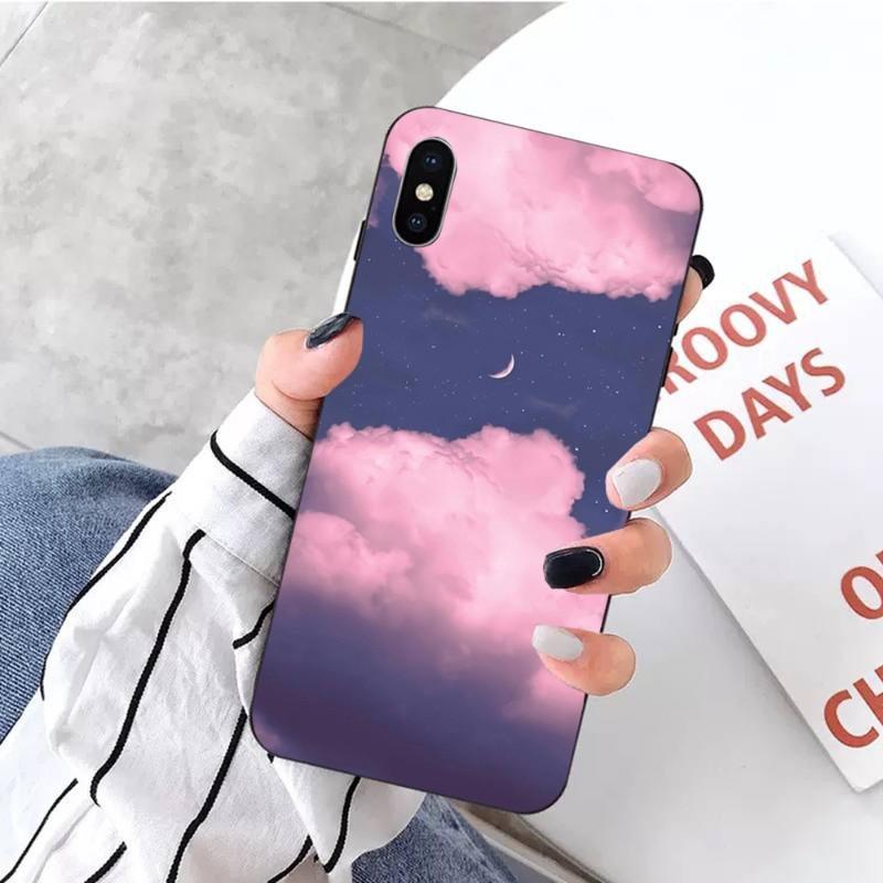 Мягкий чехол для телефона Kawaii Sky Space для iPhone 14 13 12 11 XS X 8 7 6 Plus Mini Pro Max SE 2022, мягкий черный чехол для телефона