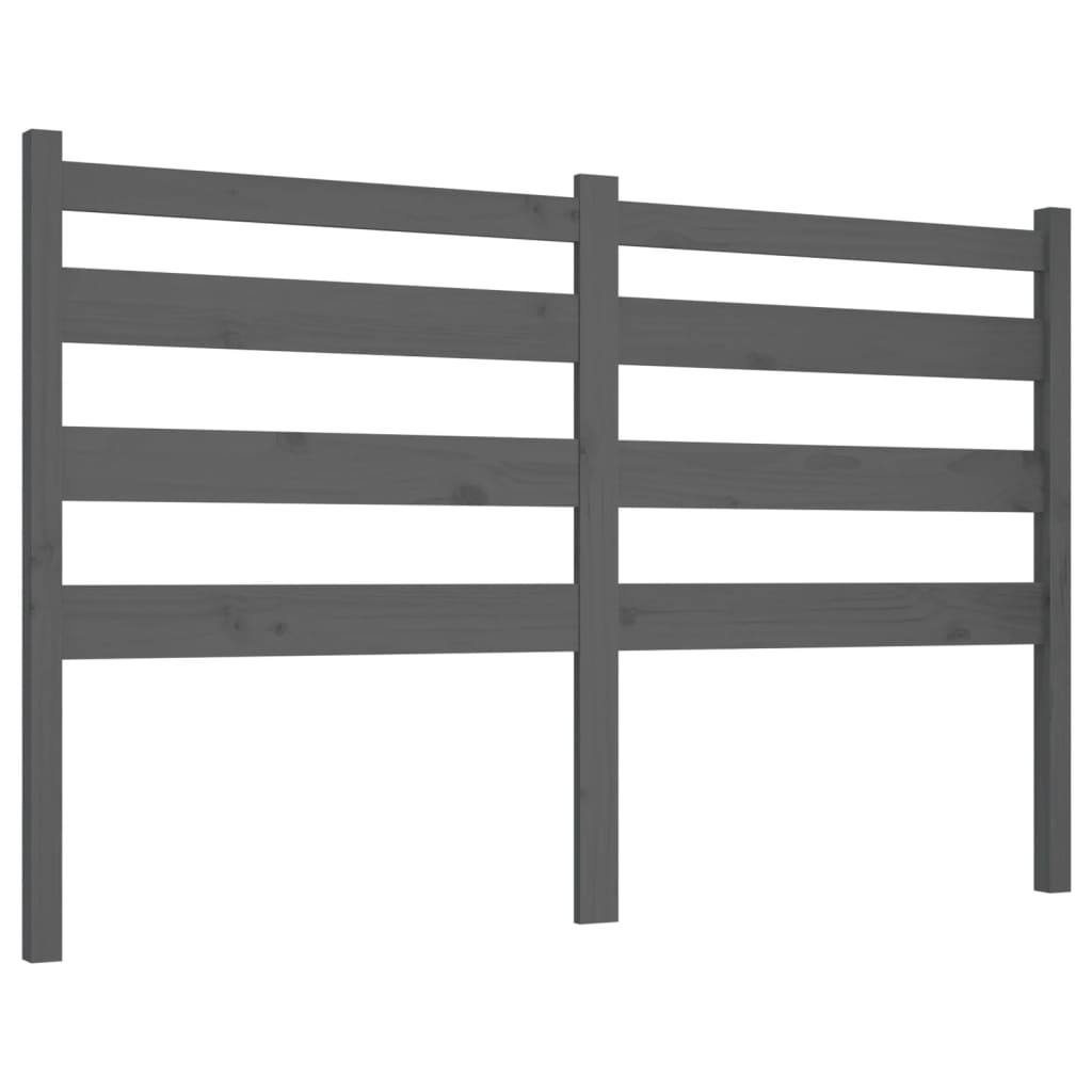 Headboard Gray 146 x 4 x 100 cm Solid Pine Wood