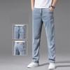 Летние ультратонкие мужские джинсы из лиоцелла, мягкие, дышащие, свободные, прямые, светло-голубые джинсовые брюки, деловой кэжуал, брюки из ледяного шелка
