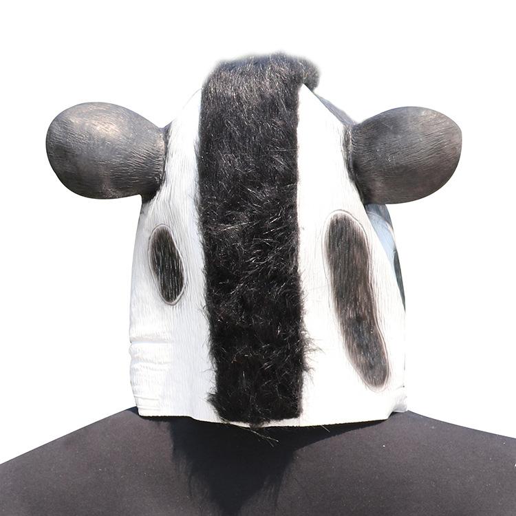 Halloween Black Cow Latex Mask Funny Animal Headgear Costume Party Props