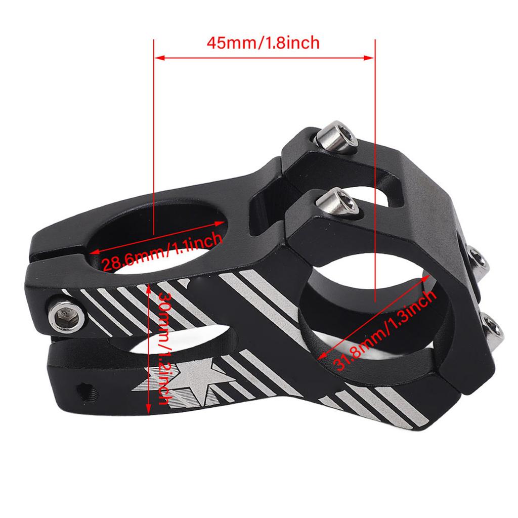 31.8mm Mountain Road Bike Handlebar Stems Aluminum Alloy Bar Stem Black