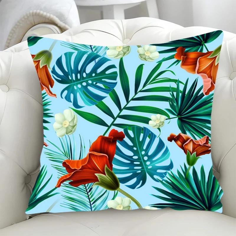 Luxury Home Decor Pillow Cover Living Room Sofa Cushion Cover Tropical Rainforest Grass Pattern Cushion Cover
