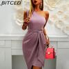 BITCED Женская мода лето весна однотонный принт без рукавов с высокой талией повседневные платья