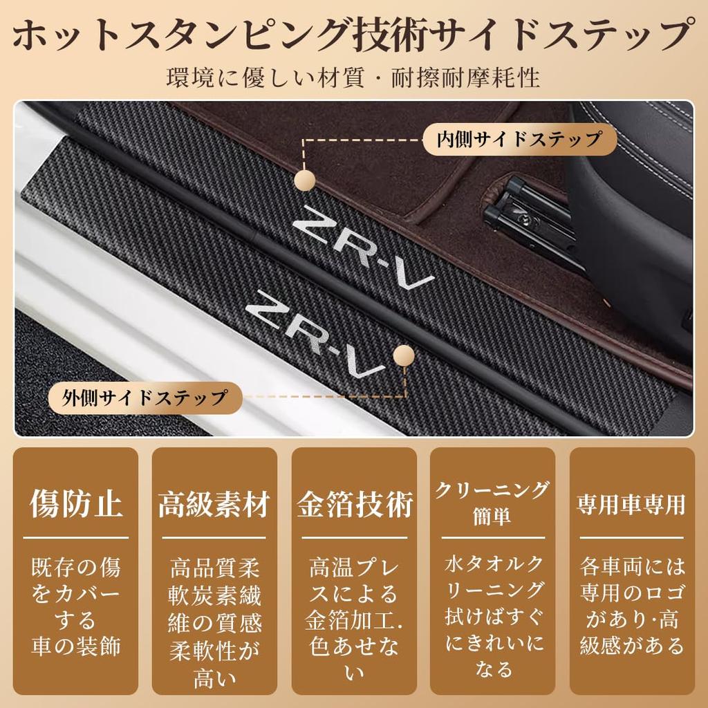 GOODGOODCAR Пороги для Honda New и и RZ6 Детали интерьера с золотой поталью и Прочный и Легкий Набор из 4 Защит/Накладок ZR-V (2023 позже) RZ3,