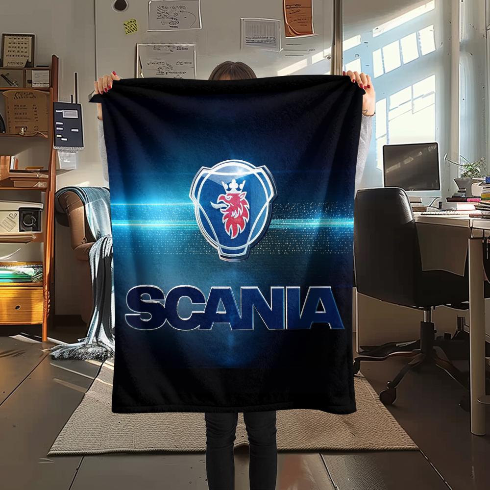 Scania logo,pattern Flannel Blanket, High quality Comfortable for All Seasons, Home Decor, Warmth and Comfort, Perfect for Gifts.