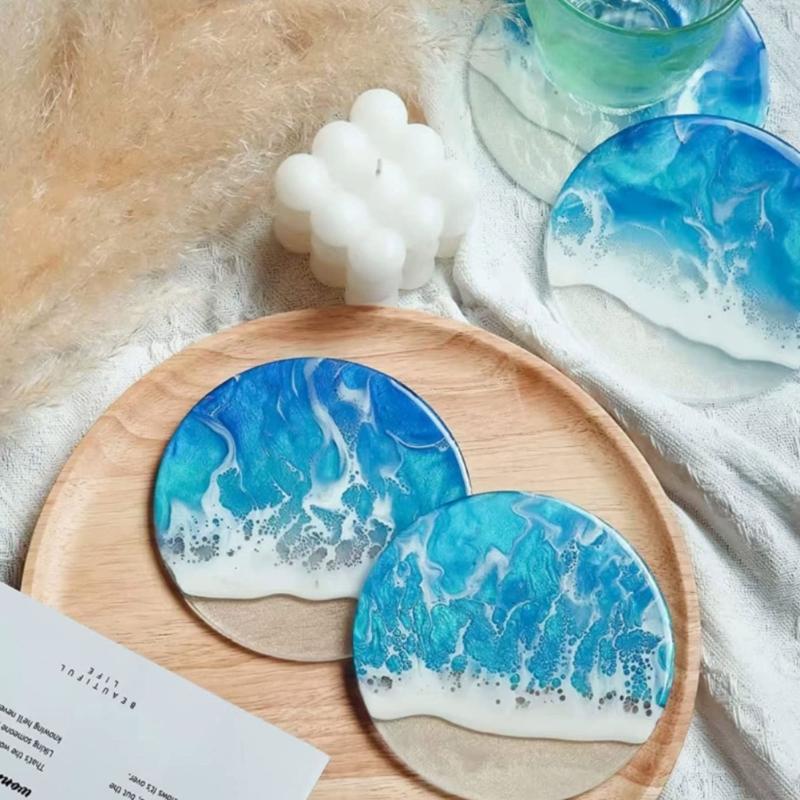 Round Coaster Resin Mould Disc Shape Coaster Tray Mould for Resin, Coasters Mould for Making Cup Mat Table Home Decor