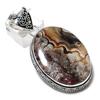 Laguna Lace Agate Handmade 925 Sterling Silver Jewelry Pendant 2.25" U4W29