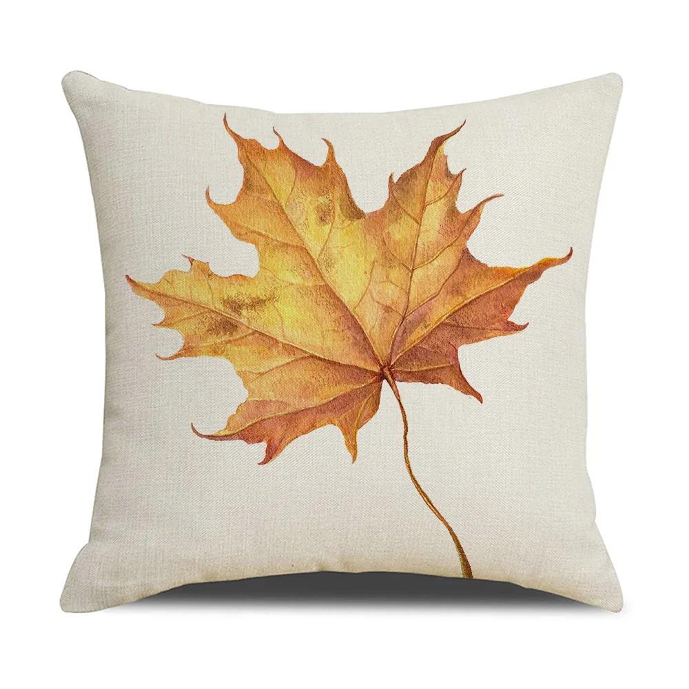 Autumn Thanksgiving Pillow Cases Cotton Linen Cushion Case Pumpkin Cushion Cover Fall Farmhouse Home Party Decor Pillow Cover