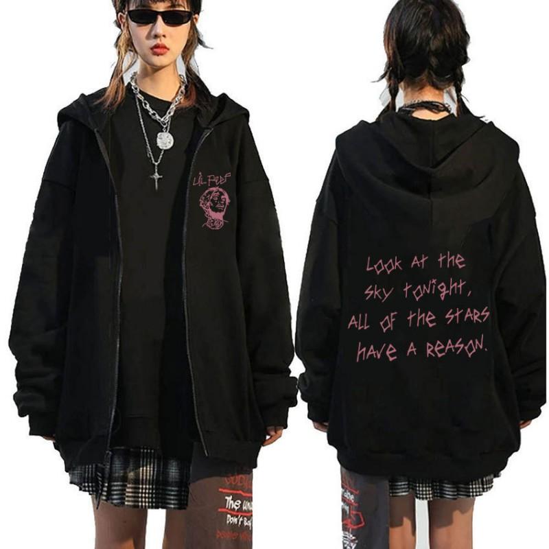 Толстовка на молнии в стиле турне Lil Peep для мужчин, уличная одежда, оверсайз, с длинным рукавом, пуловер с графическим принтом