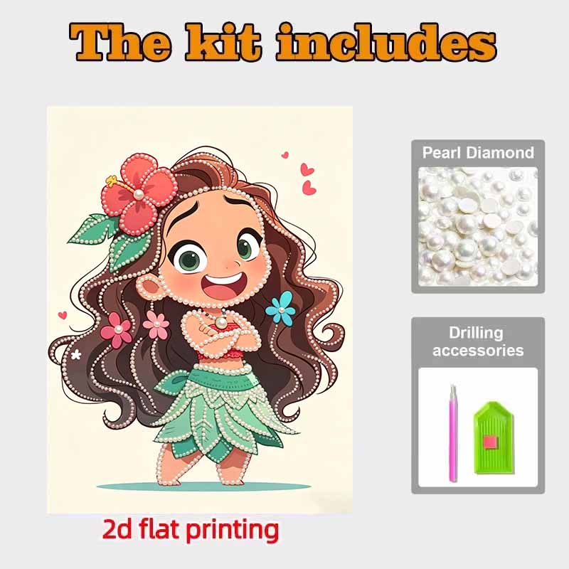 Disney Жемчужная Живопись Детство Моаны Ручная Работа DIY Жемчужные Камни Картины Поделки Особая Форма Домашний Декор Стен