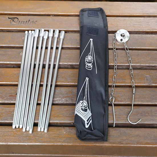 Кемпинговый штатив, набор подставок для приготовления пищи с регулируемой подвесной цепью, сверхмощный кронштейн для горшка из алюминиевого сплава с портативной сумкой для хранения, устойчивая к ржавчине подставка для