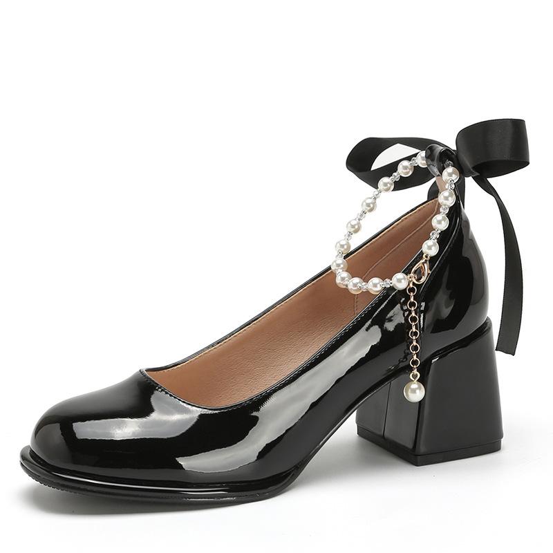 Женские туфли Мэри Джейн Туфли на толстом каблуке с ремешком на щиколотке Повседневные туфли на блочном каблуке с круглым носком Туфли-лодочки Мэри Джейн для свадьбы, офиса, вечеринки для женщин
