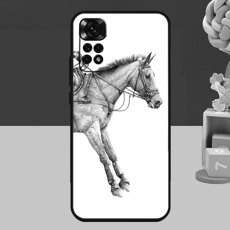 Чехол-скетч с лошадью для Xiaomi Redmi Note 14 13 12 11 10 15 Pro Plus Redmi 15 C 13C 10C 12C 14C Мягкая обложка
