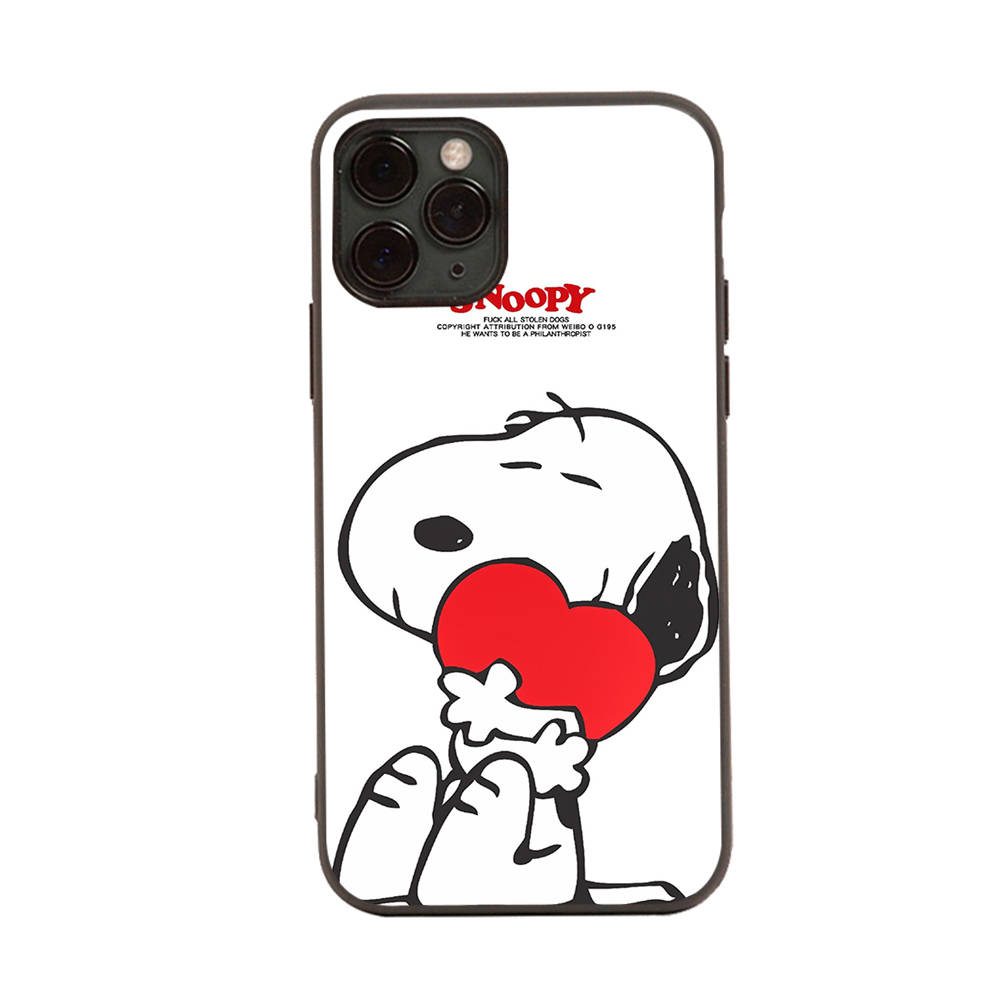 SM11 Lovely Snoopy Black Sofe Case for Samsung Note 20 Lite S24 Ultra S23 A03 A05 A06 A11 A71 A15 A16 A13 A24 A25 A33 A52 A53 A50 M55 M35 Plus