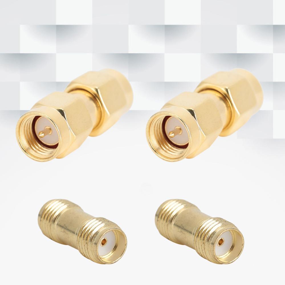 4PCS Double Pass Connector 2PCS SMA Male to Male Adapter Golden SMA Connector Kit  Technicians