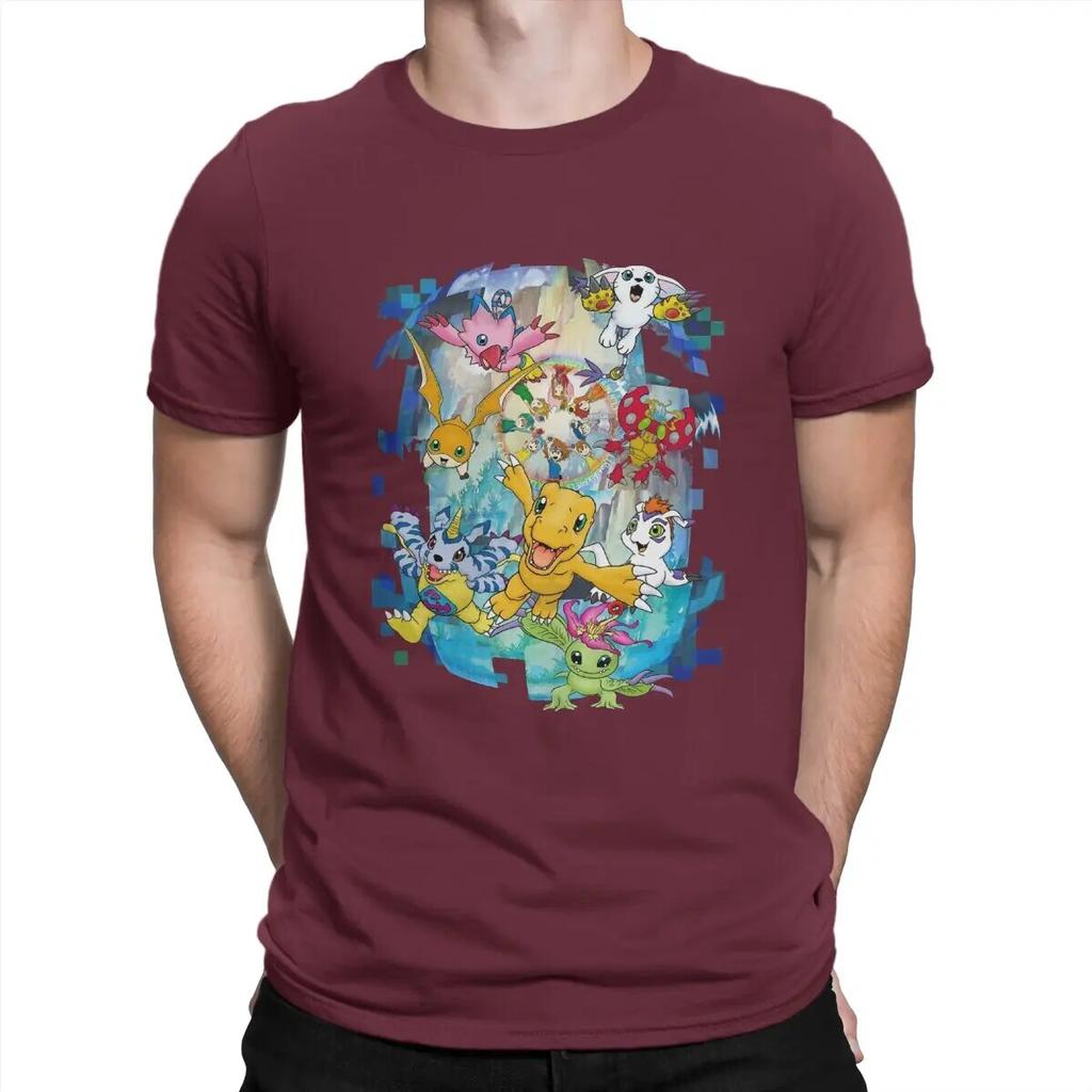 Футболка унисекс с авантюрным и вдохновляющим рисунком из мультфильма Digimon Adventure, хлопковые топы, новинка, с коротким рукавом, с круглым вырезом, подарок на день рождения