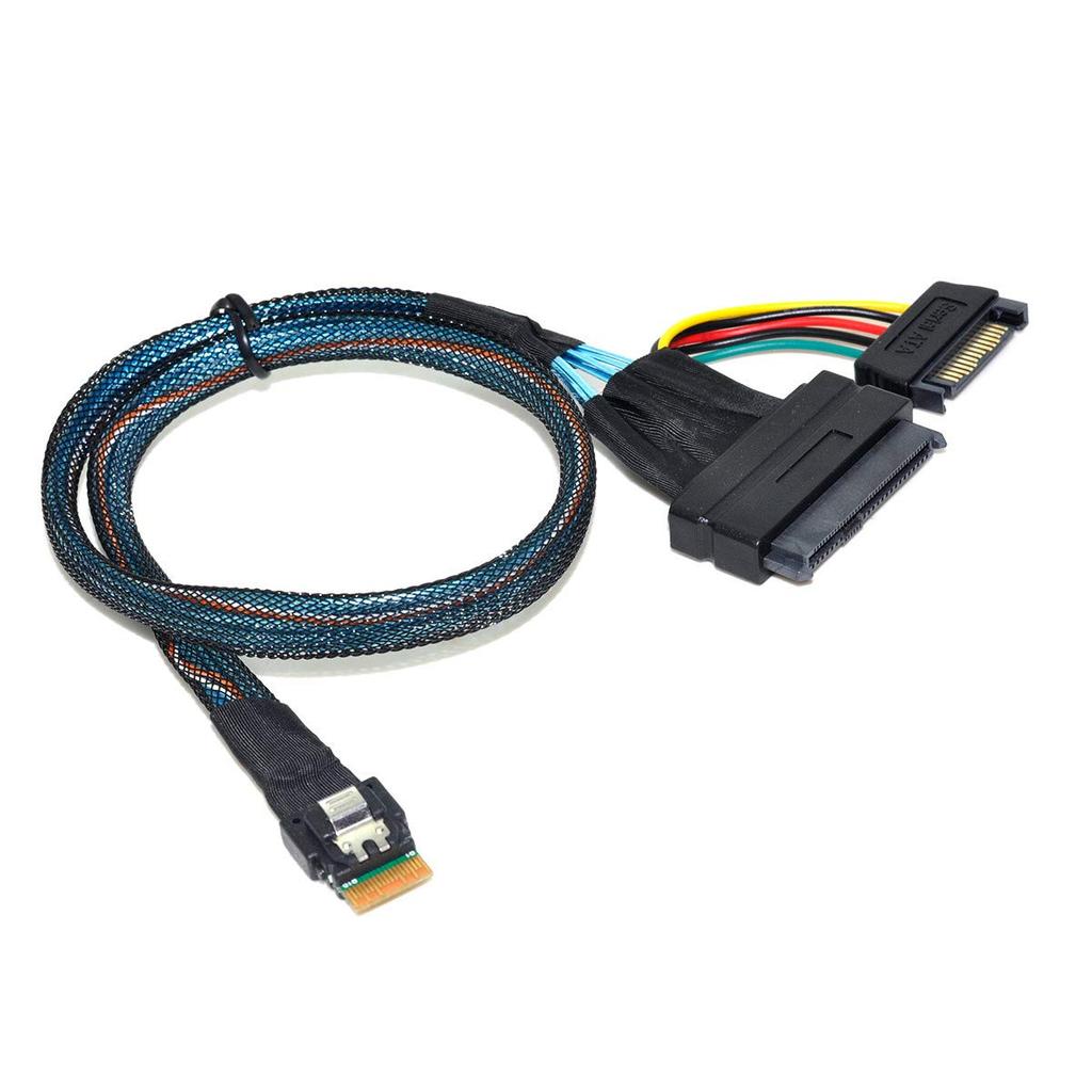 Кабель Cablecc U2 to Slimline 4i NVME PCIe SSD для материнской платы SSD 750 p3600 p3700 50 см U.2 SFF-8639 SFF-8654 M.2