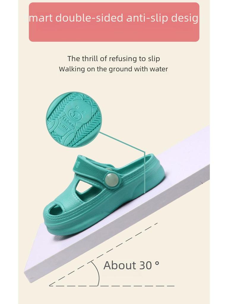 "Kids' Cartoon Beach Sandals - Non-Slip Soft Sole for Boys & Girls"