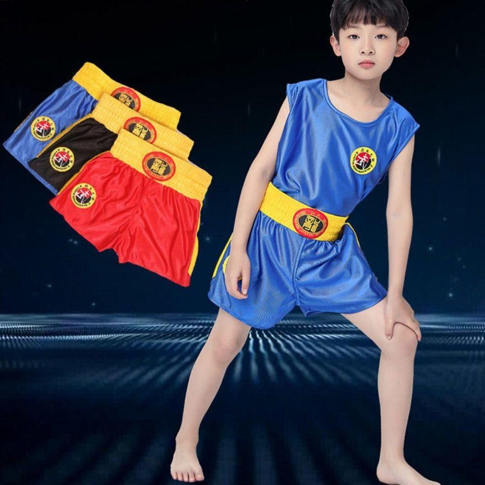 Бесплатный Боевой Костюм для Кикбоксинга Дракона Жилет Униформа Санда ММА Муай Тай Шорты и Футболки Детский