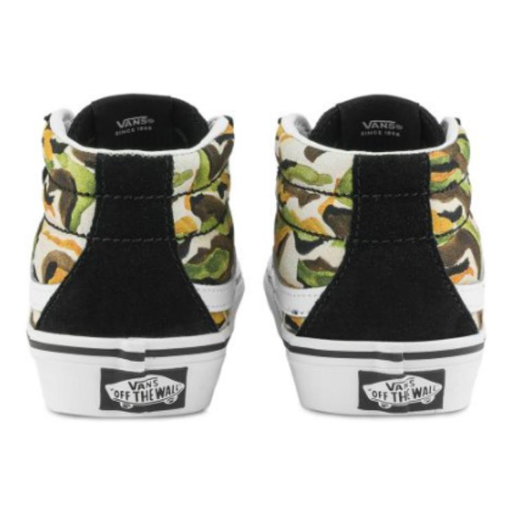 Vans Sk8-Mid Reissue V Kids Painted Camo Green Kids Sneakers Black Multi VN0A38HHBGK