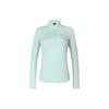 Футболка женская флисовая с логотипом, воротником-стойкой, для катания на лыжах, обычного кроя, с длинным рукавом, топы, цвет яичной скорлупы-зеленый A11W346201F-TQ