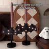 Large Twinkle Bat Candlestick Halloween Light-up Bat Candle Holder Gothic Candelabra Centerpiece with LED Twinkle Light for Home Dinner Table