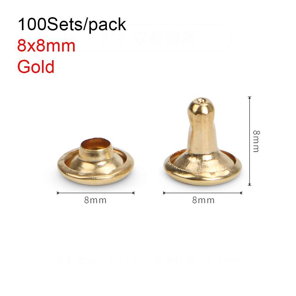 100 комплектов, 6/8/10 мм, кожаный воротник для ногтей, кожаная сумка, сумка с заклепками, пояс, куртка, ремонт обуви