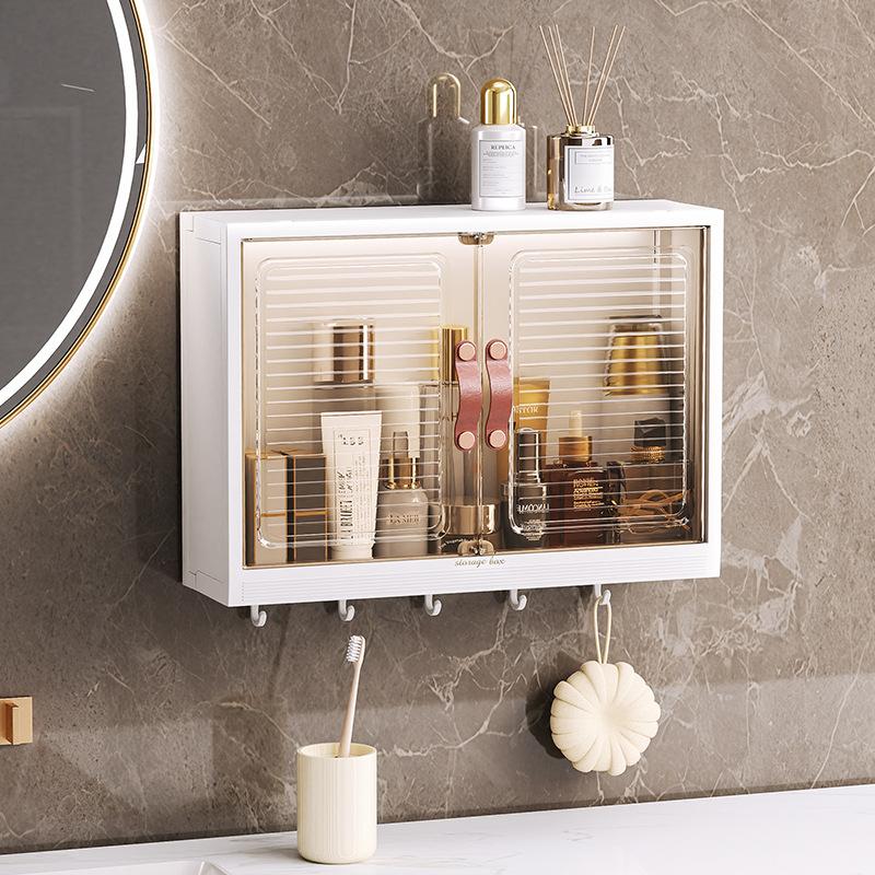 1 PC Bathroom Kitchen Storage Box Above the Toilet Wall-mounted Storage Rack Bathroom Sink Wall Punch-free Storage Box