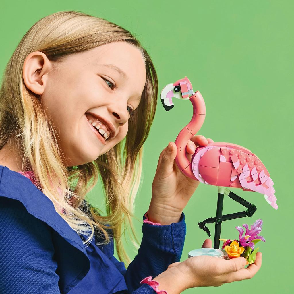 LEGO Creator Animals: Pink Flamingo Toy - Birthday Present, Building Blocks, for Girls, Boys, Children Ages 8, 9, 10, Elementary School Students, Anim